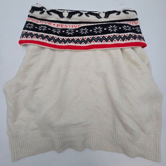 Festive Reindeer & Snowflake Knitted Sweater wool blend soft warm cottagecore - Picture 5 of 8